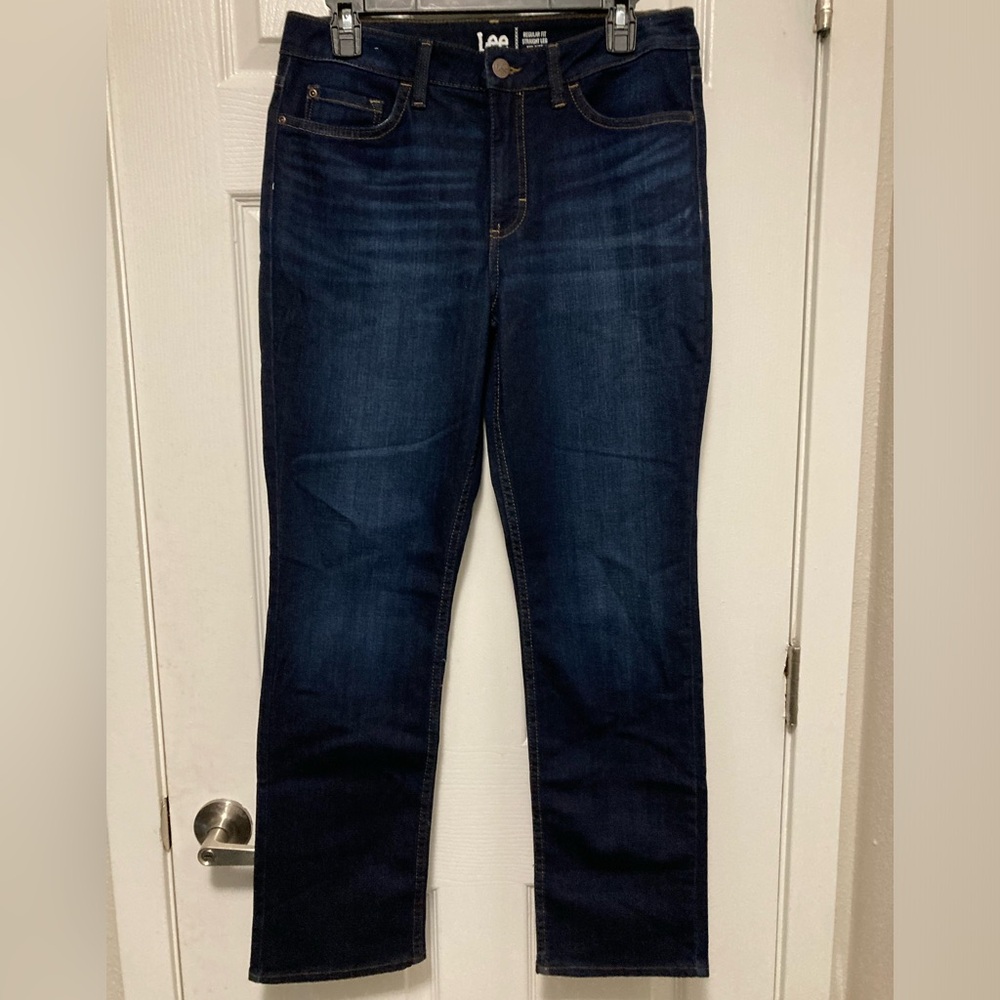 *Lee Dark Wash Mid Rise Straight Leg Size 10M Denim Jeans #Gy